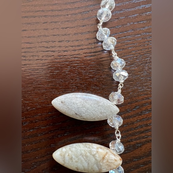 Handmade jasper & crystal statement necklace - Picture 5 of 7